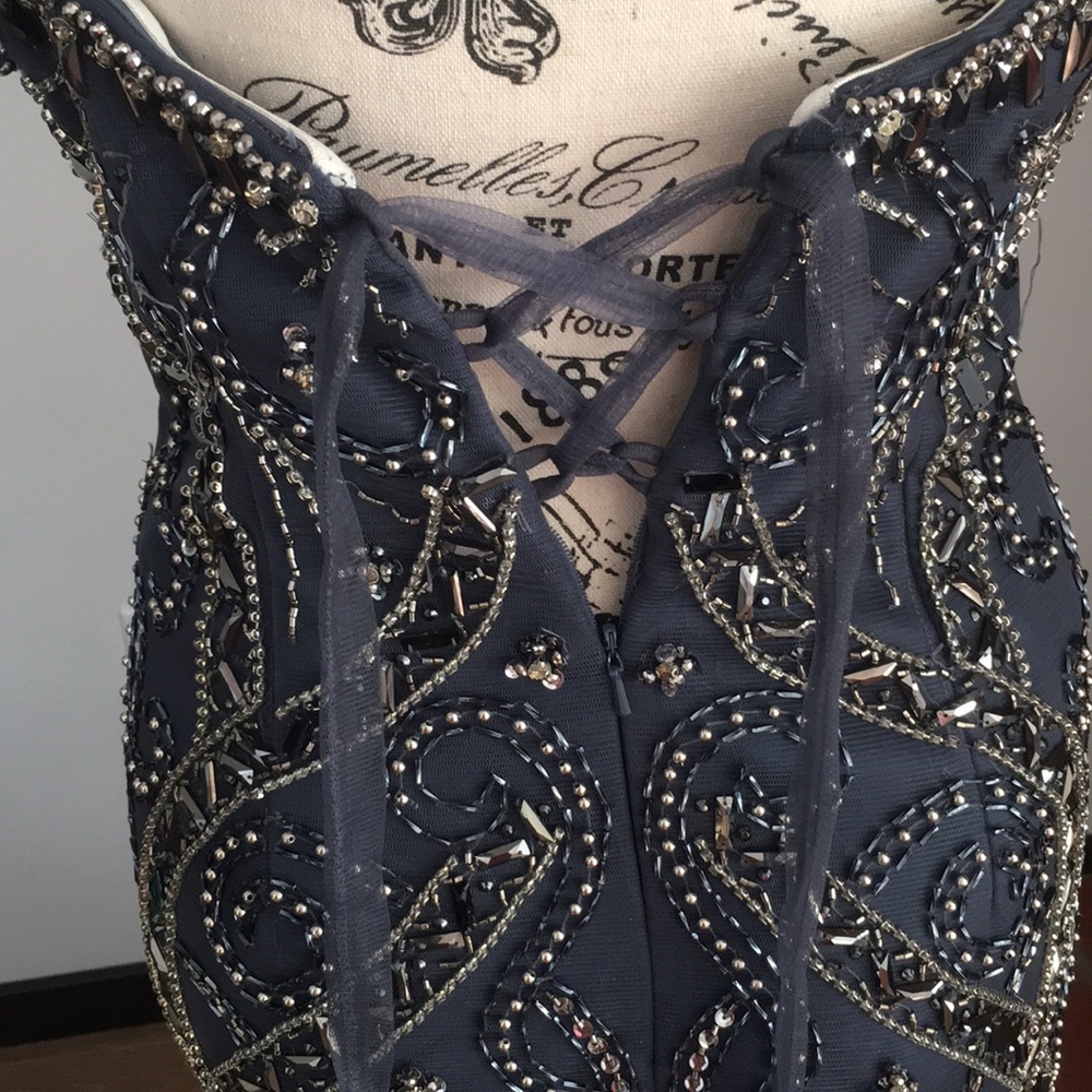 Sparkly blue navy long formal dress - Picture 6 of 7